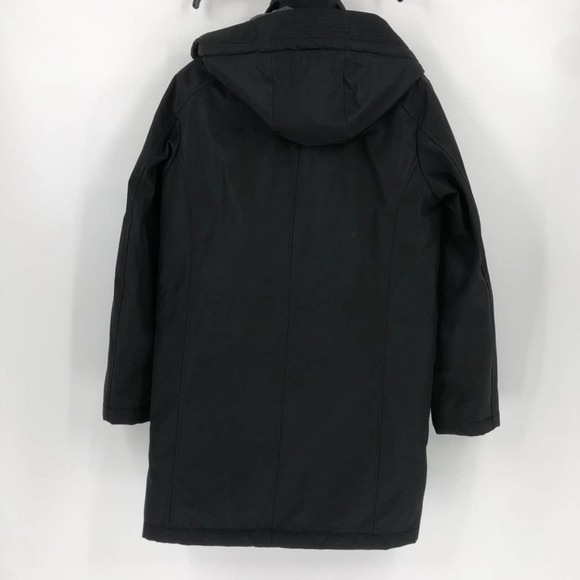 Cole Haan Mens Black Insulated Water Resistant Detachable Hood Car Coat Sz Small - Picture 4 of 12
